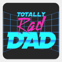 Total Krasser Vater Funny Vatertag 80er Geschenk Quadratischer Aufkleber