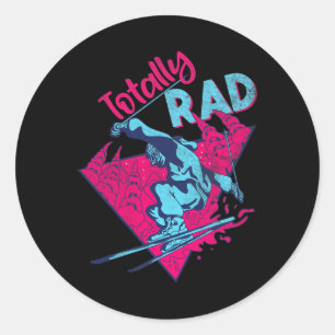 Total lässige, retro Skier Vintage 80er 90er Skiau Runder Aufkleber