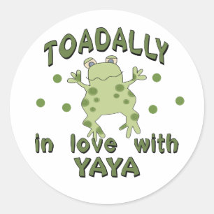 TOTAL Liebe YaYa Frog Runder Aufkleber
