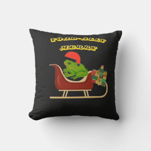 Total lustiger Frosch-Weihnachts-Pullover Kissen