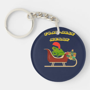 Total lustiger Frosch Weihnachts-Shirt Schlüsselanhänger
