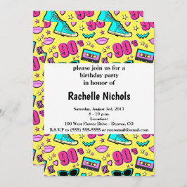 Total Neunzigerjahre gemustert Einladung