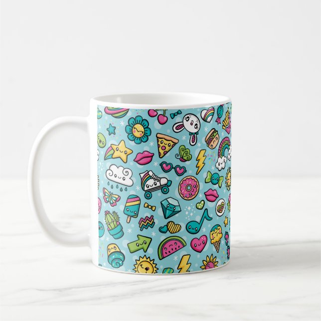 Total niedliche Gekritzel-Tasse Kaffeetasse (Links)