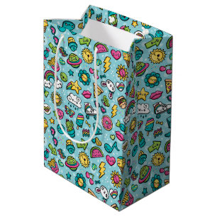 Total niedliche Gekritzelgeschenktasche Mittlere Geschenktüte