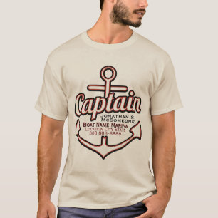 Total personalisierter Kapitän Anchor Nautical Te T-Shirt