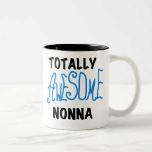 Total Phantastisch Nonna Blue T - Shirt und Gesche Zweifarbige Tasse