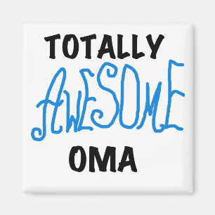 Total Phantastisch Oma Blue T - Shirt und Geschenk Magnet