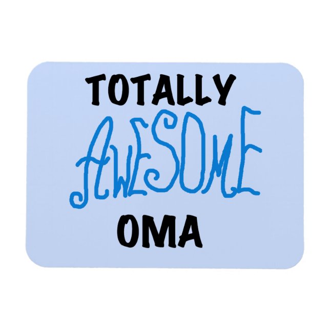 Total Phantastisch Oma Blue T - Shirt und Geschenk Magnet (Horizontal)