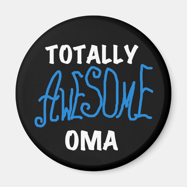 Total Phantastisch Oma Blue T - Shirt und Geschenk Magnet (Vorne)