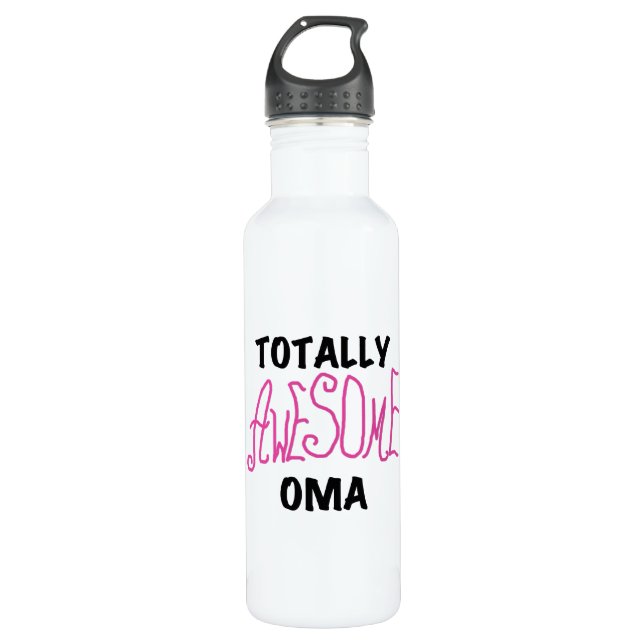 Total Phantastisch Oma Pink T - Shirt und Trinkflasche (Vorderseite)