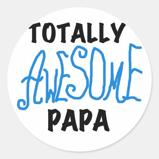 Total Phantastisch Papa T - Shirt und Geschenke Runder Aufkleber (Vorderseite)