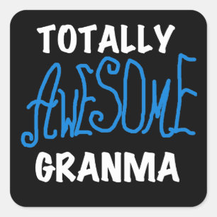 Total Phantastische Granma Blue T - Shirt und Gesc Quadratischer Aufkleber