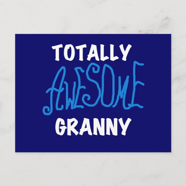 Total Phantastische Granny Blue T - Shirt und Gesc Postkarte (Vorderseite)