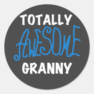 Total Phantastische Granny Blue T - Shirt und Gesc Runder Aufkleber
