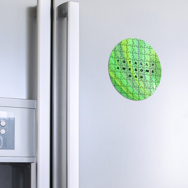 Total Phantastischer Vater Puzzle Green Magnet (Von Creator hochgeladen)