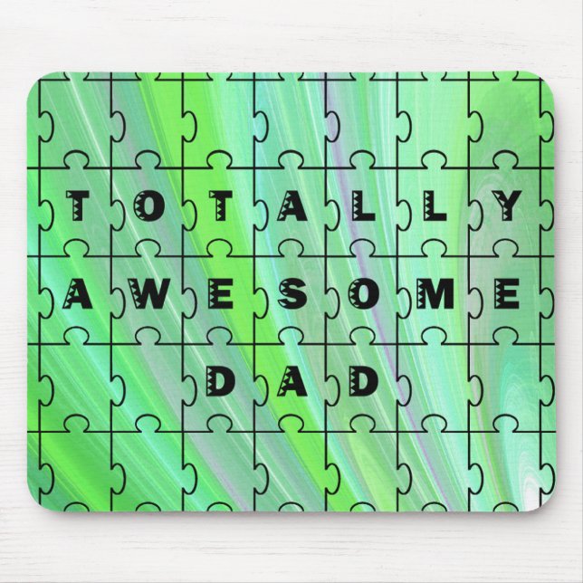 Total Phantastischer Vater Puzzle Green Mousepad (Vorne)