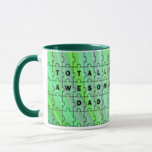 Total Phantastischer Vater Puzzle Green Puzzle Tas Tasse