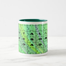 Total Phantastischer Vater Puzzle Green Zweifarbige Tasse