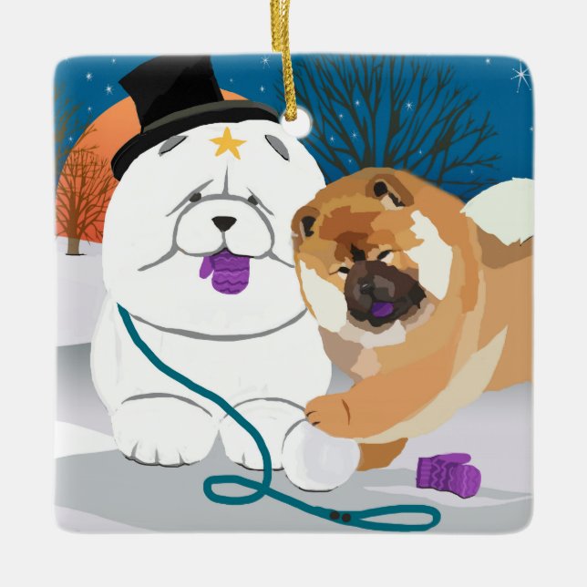 TOTAL S-HANDSCHUH   Chow-Chow Verzierung Keramikornament (Vorderseite)