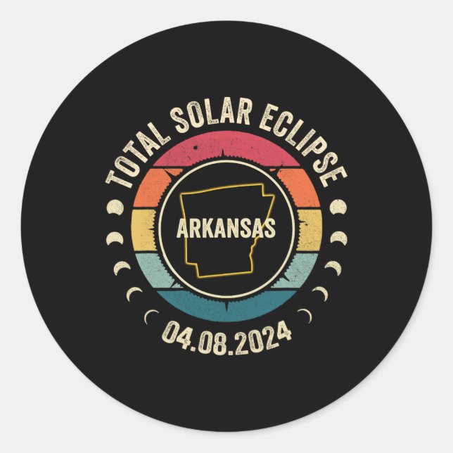 Total Solar Eclipse 2024 American Totality 8. Apri Runder Aufkleber (Vorderseite)