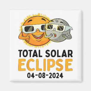 Total Solar Eclipse 2024 Brillen Funny Sun Moon Ki Magnet
