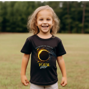 Total Solar Eclipse 2024 Ihr City Staat Kinder T-Shirt