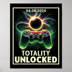 Total Solar Eclipse 2024 Video Game Gaming Boy 1 Poster