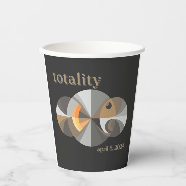Total Solar Eclipse 2025 lustiges Design. Totalitä Pappbecher (Vorderseite)