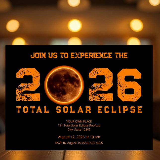 Total Solar Eclipse 2026 Einladung (Total Solar Eclipse 2026 Invitation )