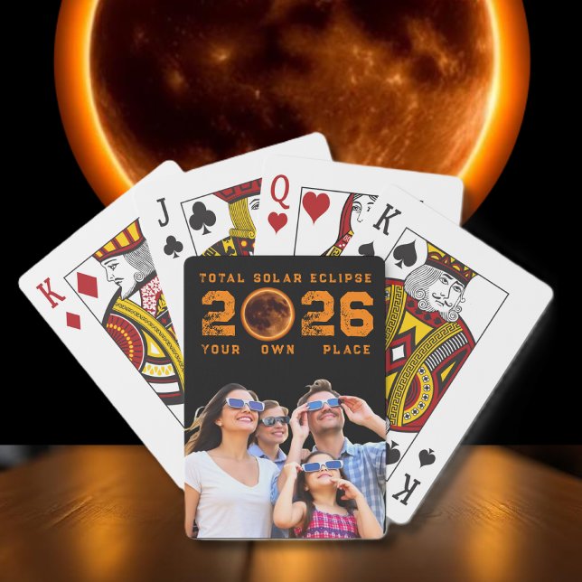Total Solar Eclipse 2026 Family Photo Keepsake Spielkarten (Total Solar Eclipse 2026 Family Photo Keepsake Poker Cards )