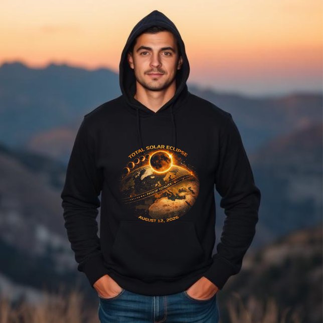 Total Solar Eclipse 2026 Hoodie (Total Solar Eclipse 2026-Path of Totality hoodie)