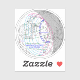 Total Solar Eclipse 2026 Map Aufkleber