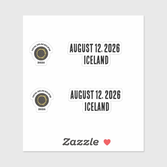 Total Solar Eclipse 2026 Totality Custom Vinyl Aufkleber (Blatt)