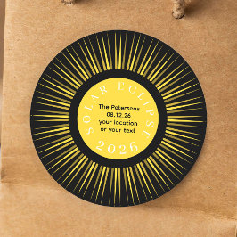 Total solar eclipse 2026 your name personalized runder aufkleber