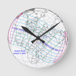 Total Solar Eclipse 2027 Map Runde Wanduhr