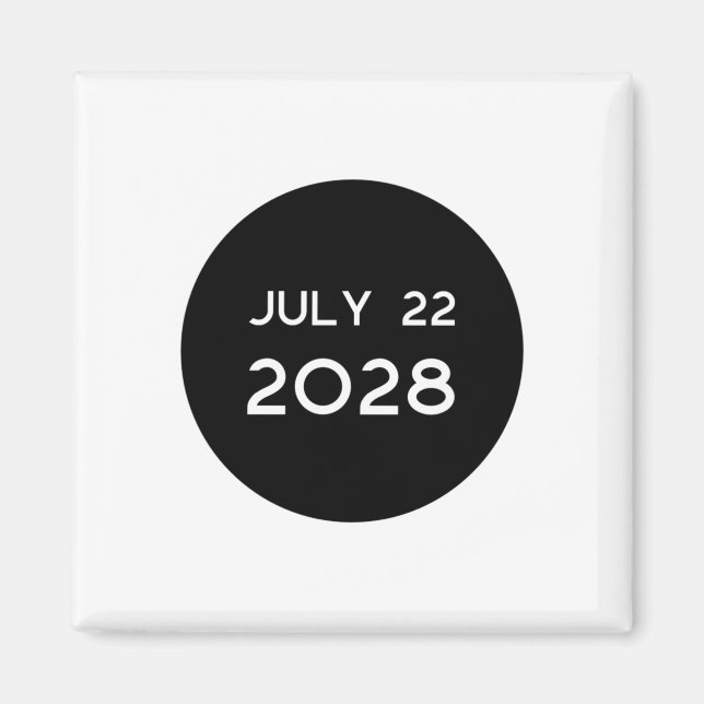 Total Solar Eclipse 2028 New Zealand _1  Magnet (Vorne)