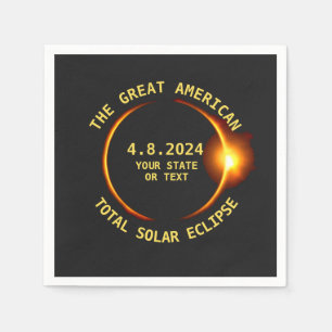 Total Solar Eclipse 4.8.2024 USA Benutzerdefiniert Serviette