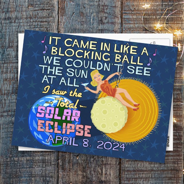Total Solar Eclipse 8. April 2024 American Funny Postkarte (Von Creator hochgeladen)
