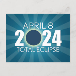 Total Solar Eclipse - 8. April 2024 - Blue Design Postkarte
