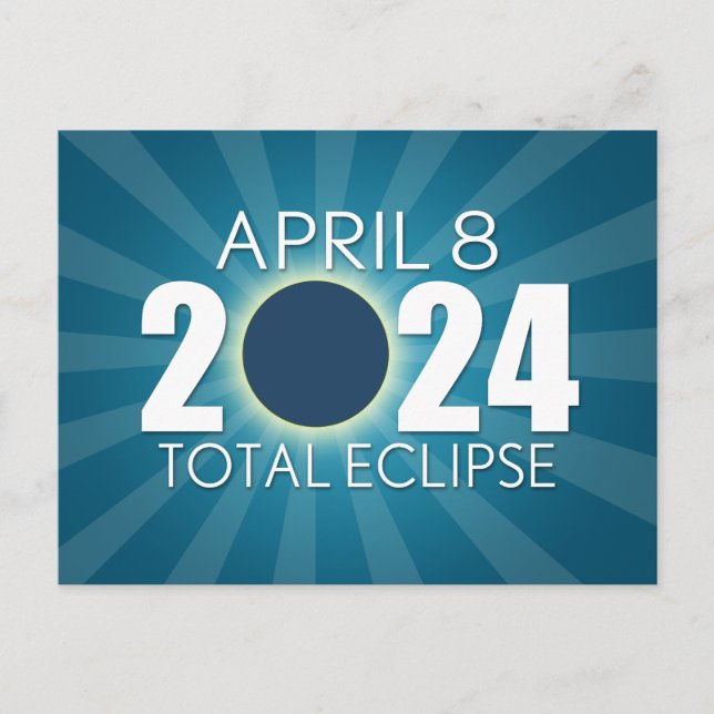 Total Solar Eclipse - 8. April 2024 - Blue Design Postkarte (Vorderseite)