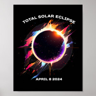 Total Solar Eclipse 8. April 2024 Totality Souveni Poster