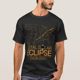 Total Solar Eclipse 8. April 2024 US-Karte Totalit T-Shirt