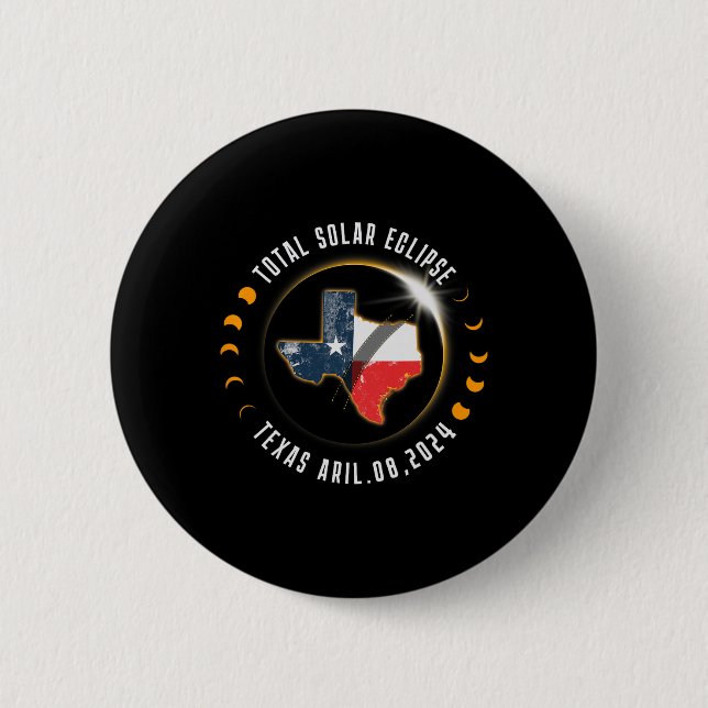 Total Solar Eclipse America Totality Texas 8 April Button (Vorderseite)