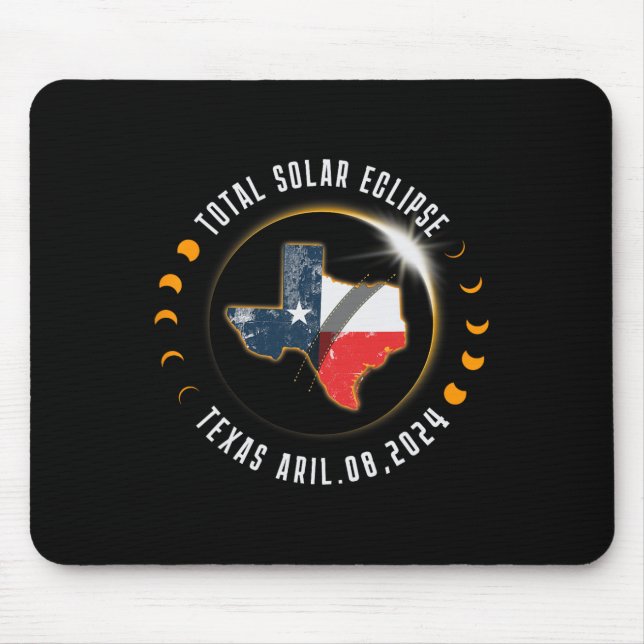 Total Solar Eclipse America Totality Texas 8 April Mousepad (Vorne)
