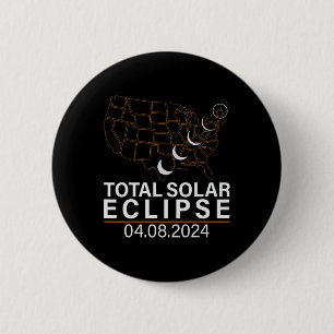 Total Solar Eclipse April 8 2024 Amerika Karte Button