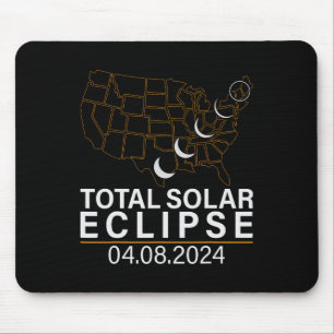 Total Solar Eclipse April 8 2024 Amerika Karte Mousepad