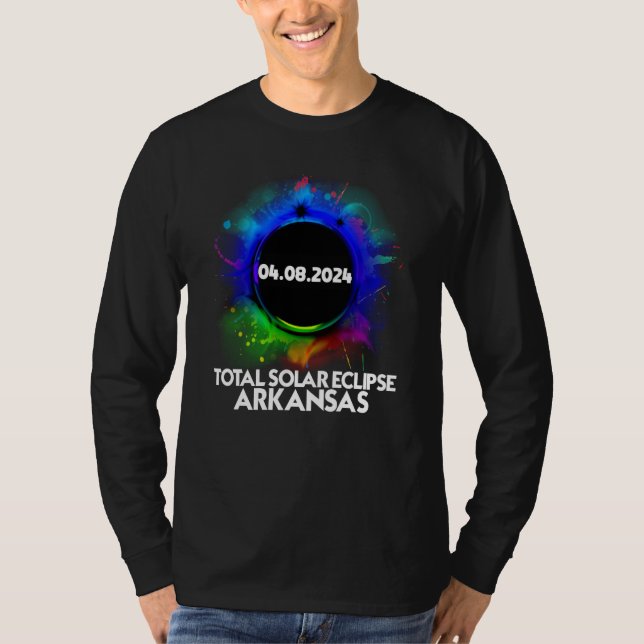 Total Solar Eclipse Arkansas 2024 Colorful Totalit T-Shirt (Vorderseite)
