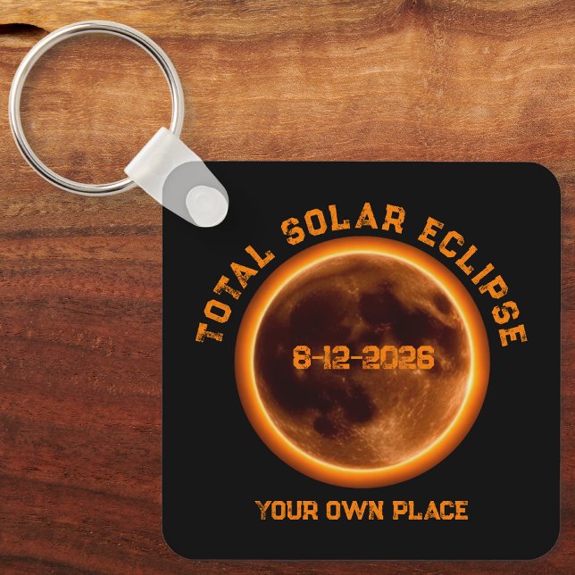 Total Solar Eclipse August 12 2026 Schlüsselanhänger (Total Solar Eclipse August 12 2026 Keychain)