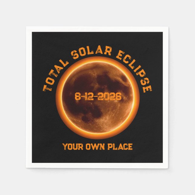 Total Solar Eclipse August 12 2026 Serviette (Vorderseite)
