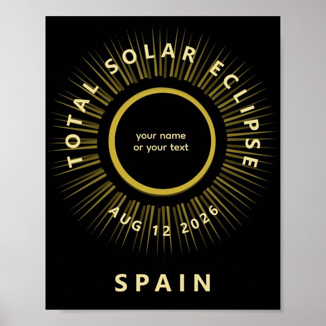 Total solar eclipse August 2026 add your text Poster (Vorne)